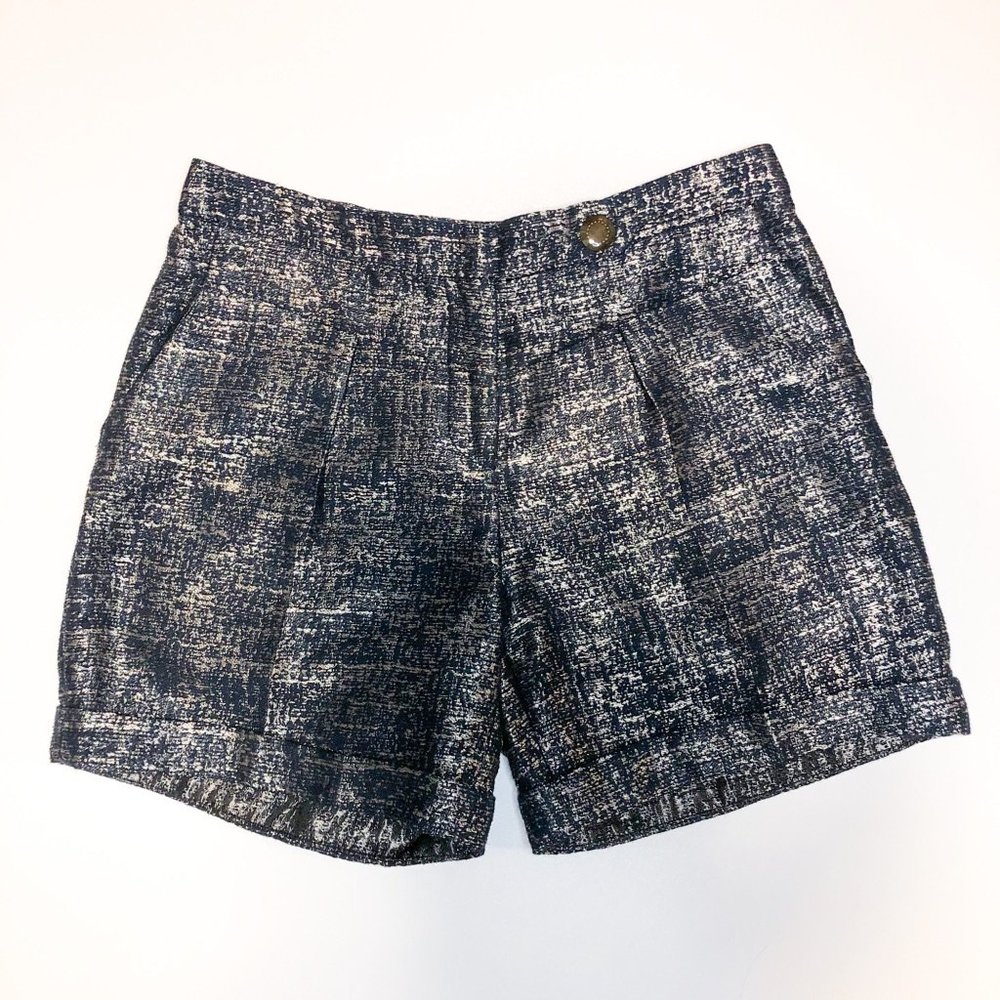 Anthropologie Coquille Black Gold High Rise Shorts